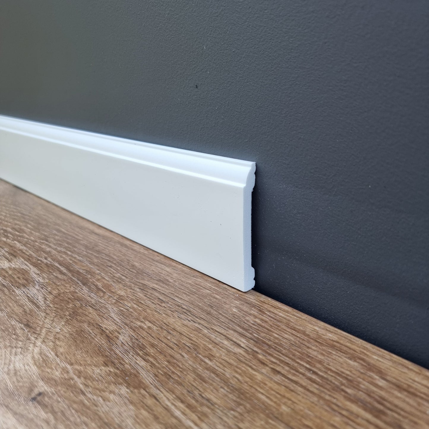 Skirting Board Trim H08P size 11mm x 80mm x 2 Meters | Water-Resistant, Durable & Paint-Ready