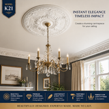K21 Floral Ceiling Rose 59cm | Large Decorative Ceiling Centrepiece for Chandeliers