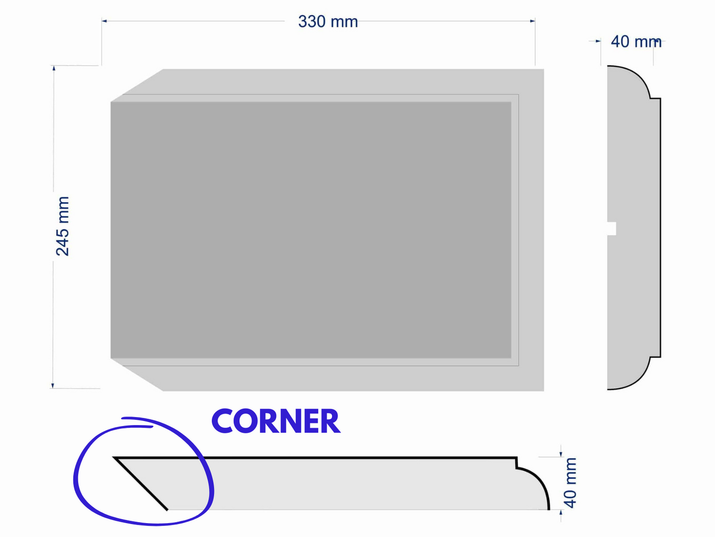 Plaster Coated Quoin Exterior Corner Model "C" Regular