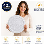K12 Ceiling Rose Premium 42 cm Large - Floral Ceiling Medallion for Light Fittings & Chandeliers