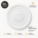 K8 Ceiling Rose Premium 30 cm Medium - Floral Ceiling Medallion for Light Fittings & Chandeliers