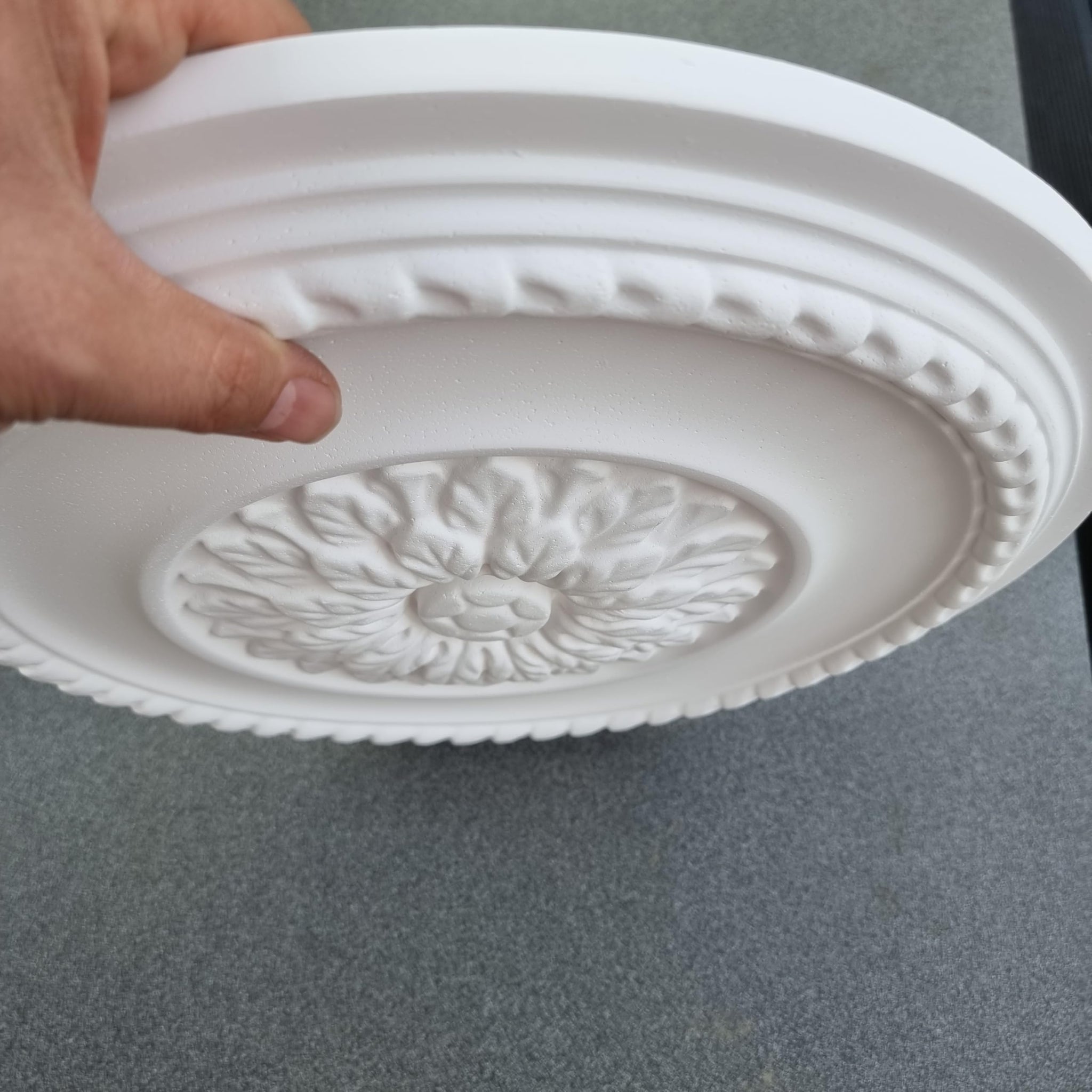 K10 Ceiling Rose Premium 41 cm Large - Floral Ceiling Medallion for Light Fittings & Chandeliers