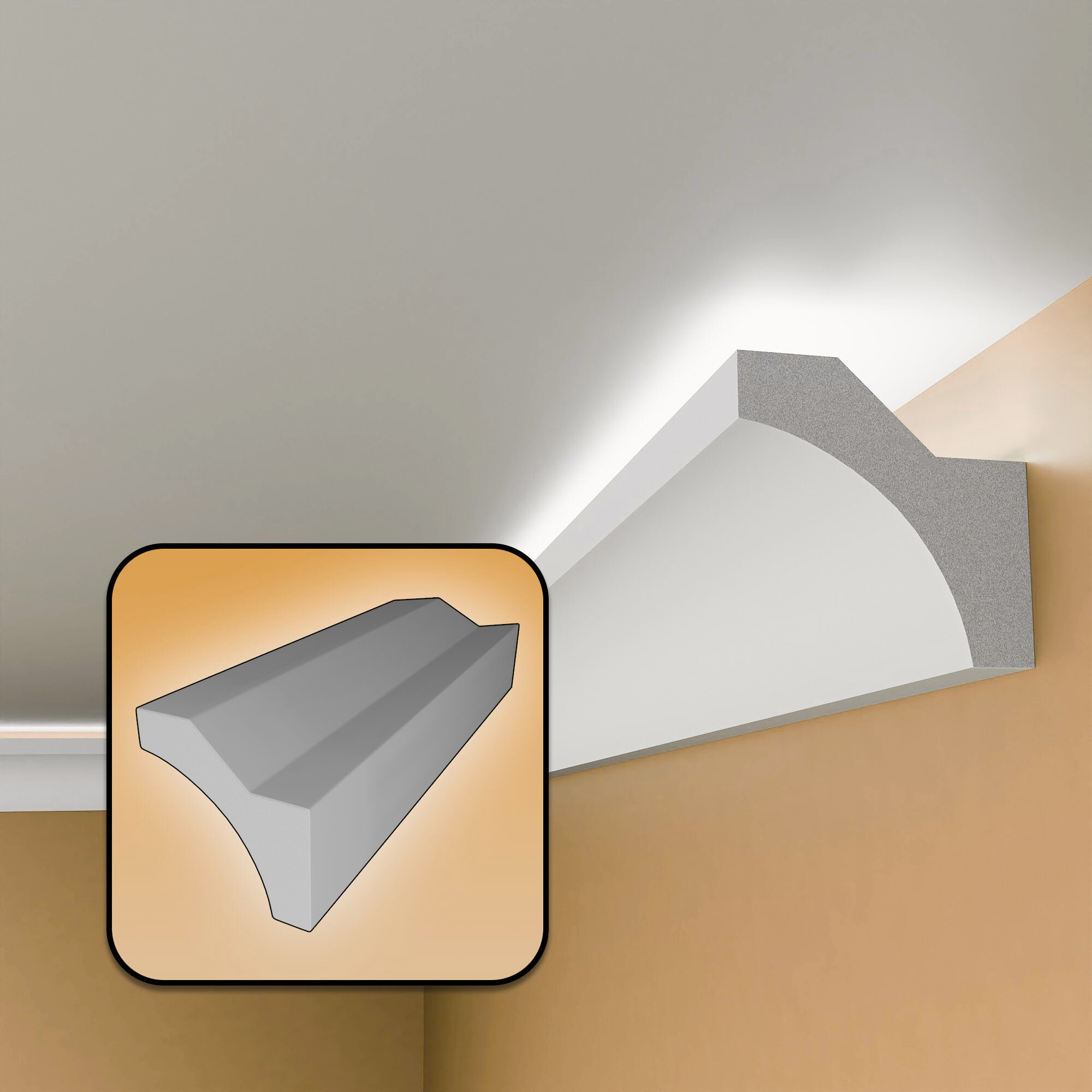 BFS12 - Lightweight XPS Uplighting Coving for LED Lights