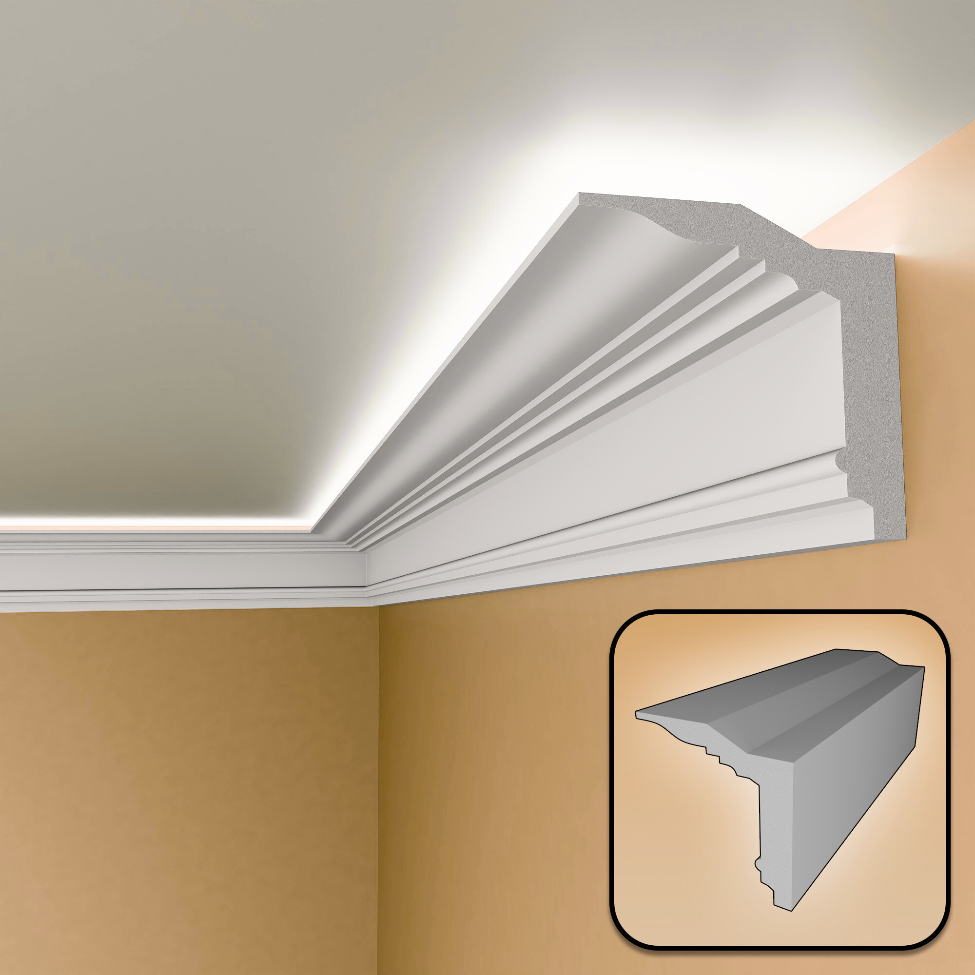 Polystyrene Coving for LED BFS7 Lightweight XPS