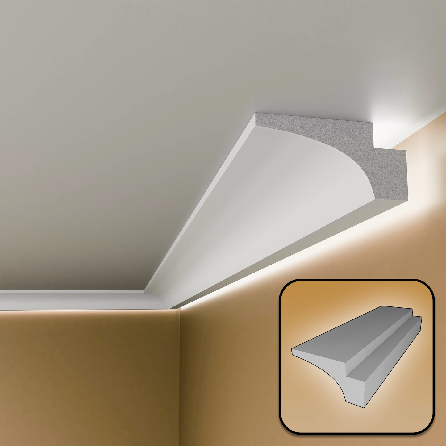 BGX1 - Lightweight XPS Sidelighting Coving for LED Lights