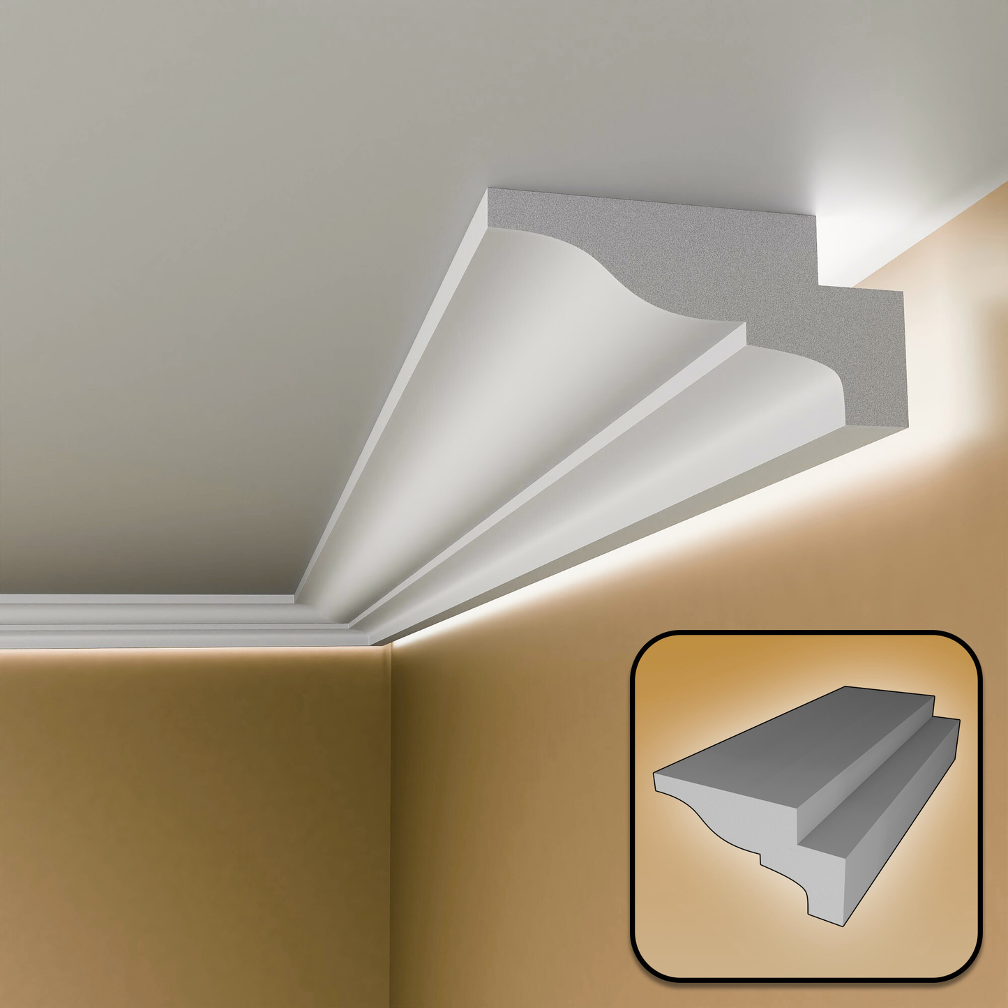 BGX5 - Lightweight XPS Sidelighting Coving for LED Lights