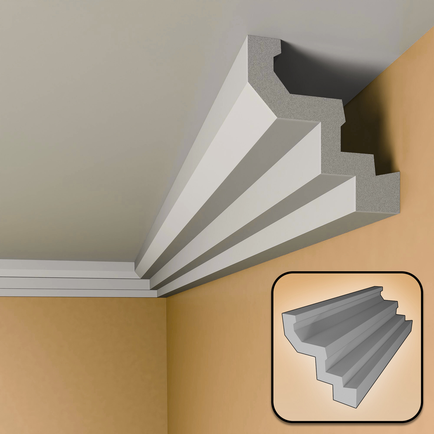 Polystyrene Coving for Wall Ceiling BSX7 Lightweight XPS