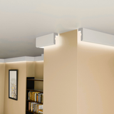 Plaster-Coated LED Curtain Coving FKH6 120mm x 60mm | Premium Downlight Cornice