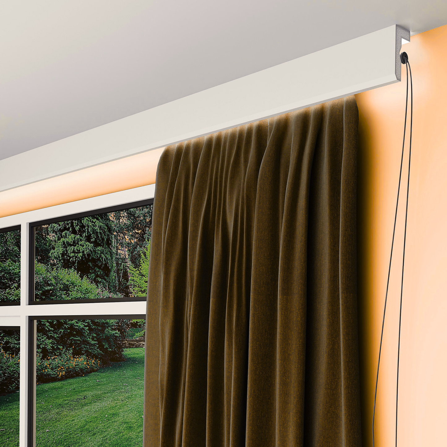 Plaster-Coated LED Curtain Coving FKH6 120mm x 60mm | Premium Downlight Cornice