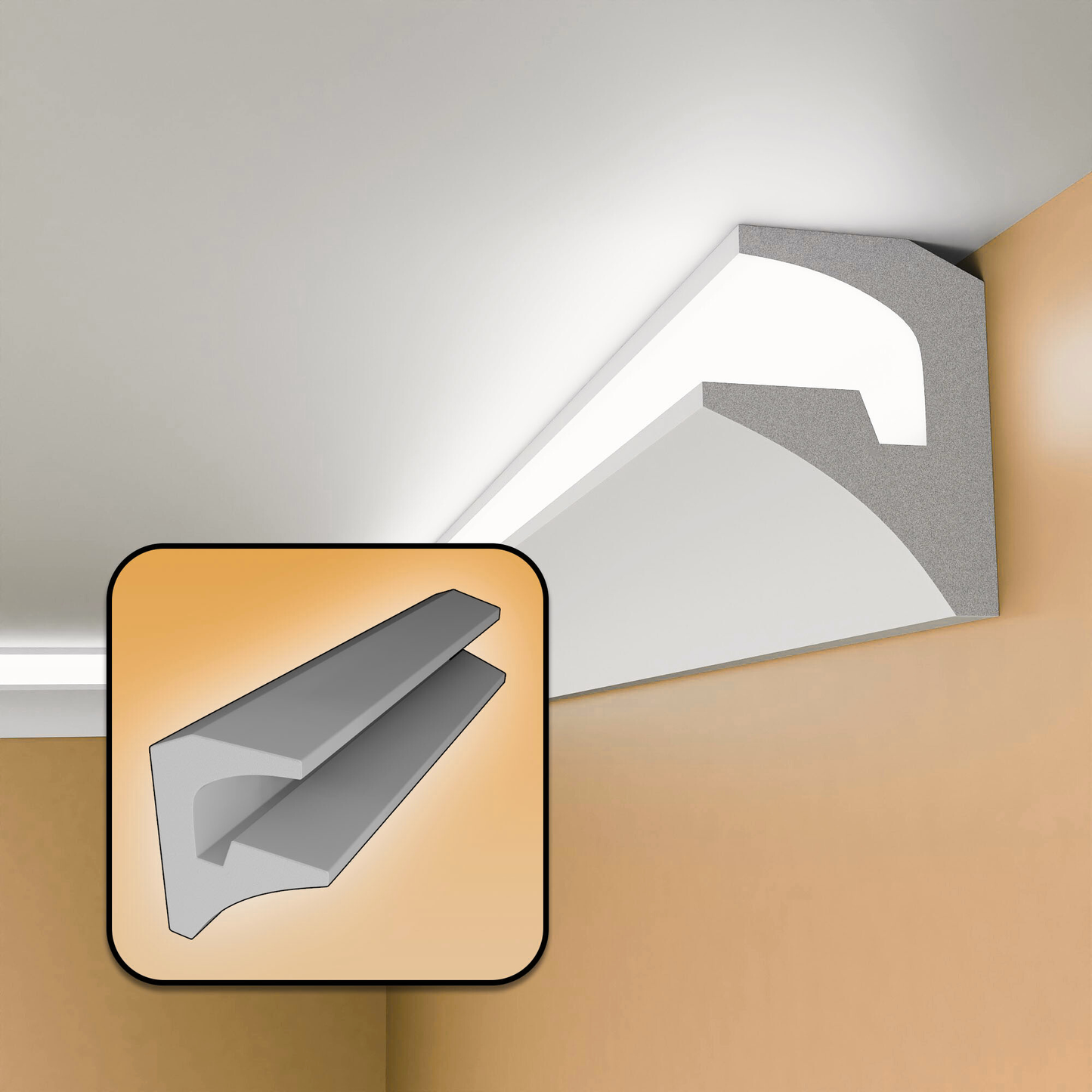 FLH1 - Lightweight XPS Sidelighting Coving for LED Lights