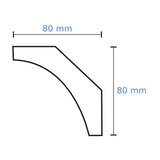 Plaster-Coated LED WallCoving  FSH4 80mm x 80mm | Premium Ceiling Cornice