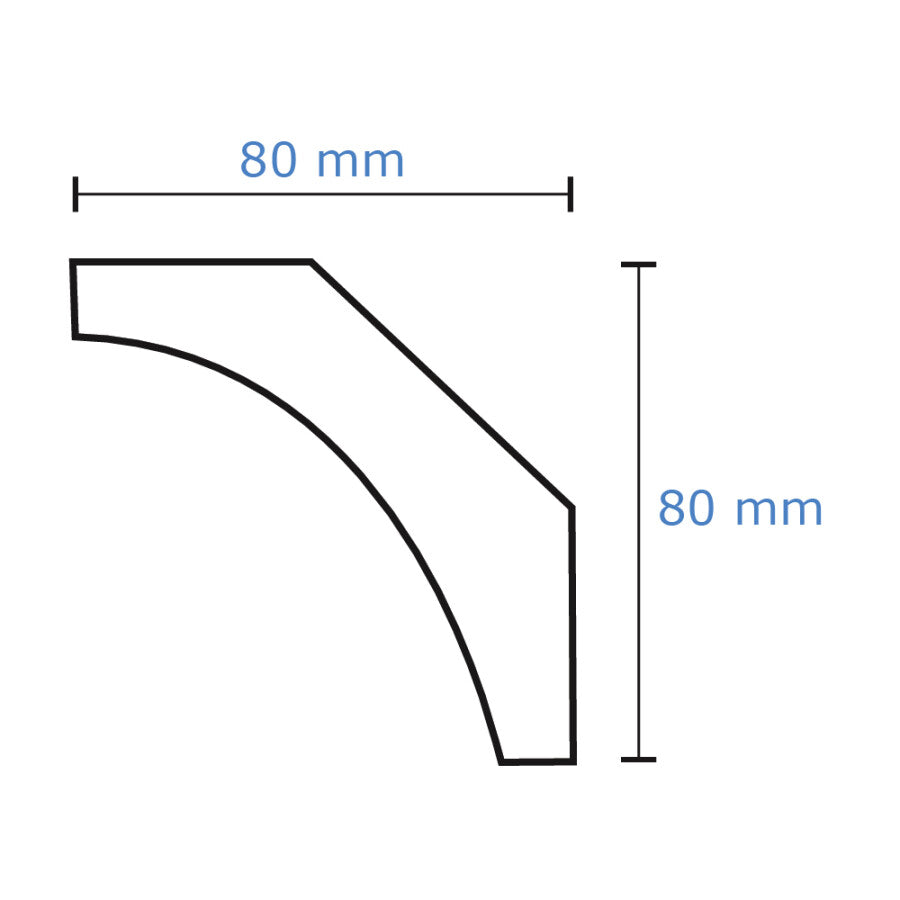 Plaster-Coated LED WallCoving  FSH4 80mm x 80mm | Premium Ceiling Cornice