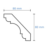Plaster-Coated LED Wall Coving FSH7 80mm x 80mm | Premium Ceiling Cornice