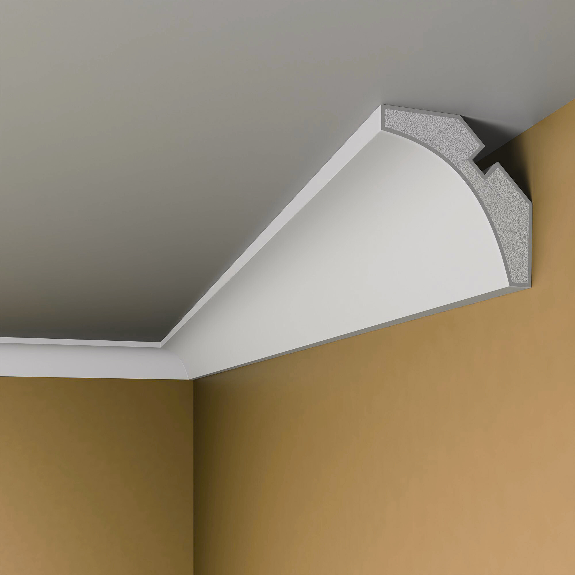 Plaster-Coated LED WallCoving  FSH4 80mm x 80mm | Premium Ceiling Cornice