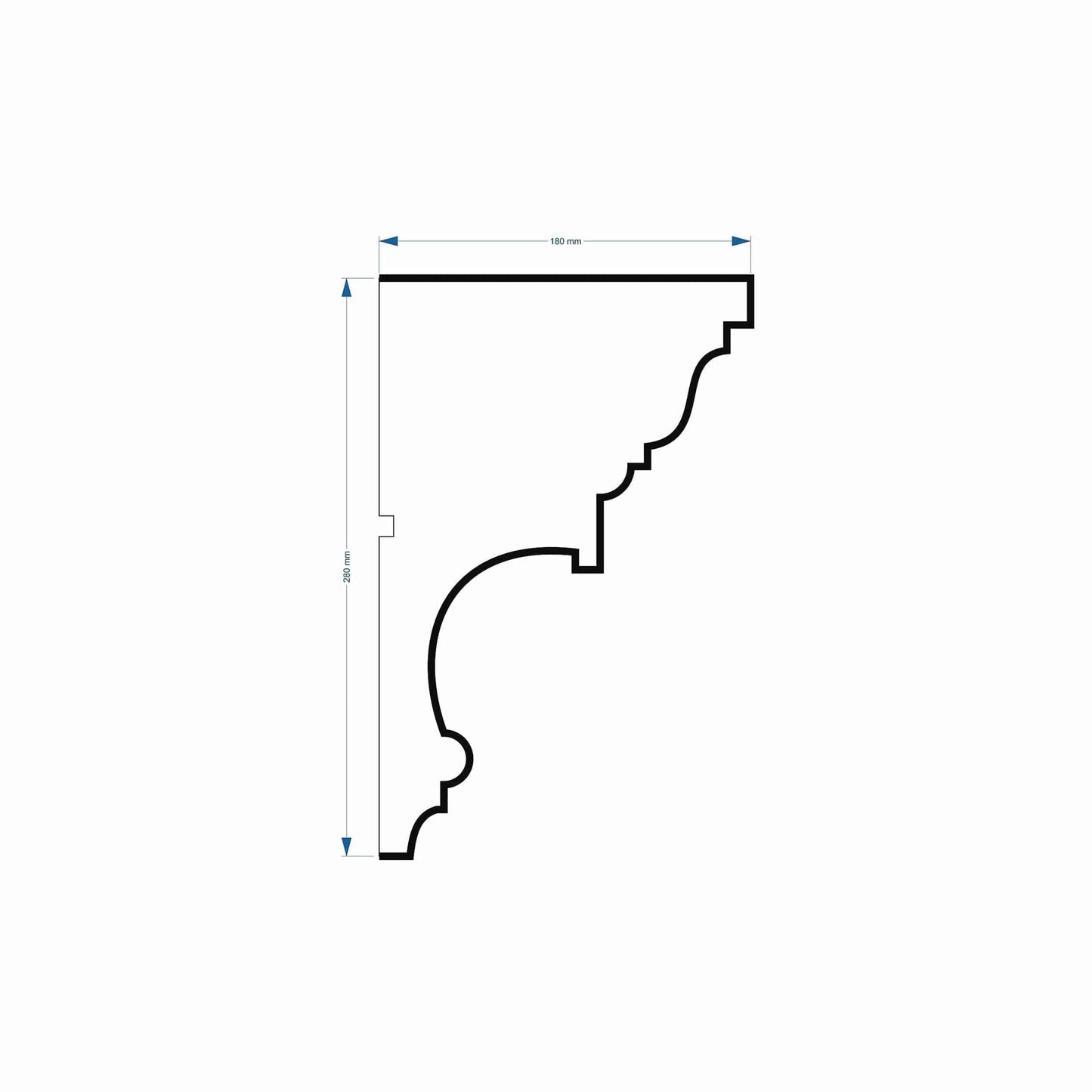 Crown Cornice Plaster Coated EPS - G-214 180mm x 280mm