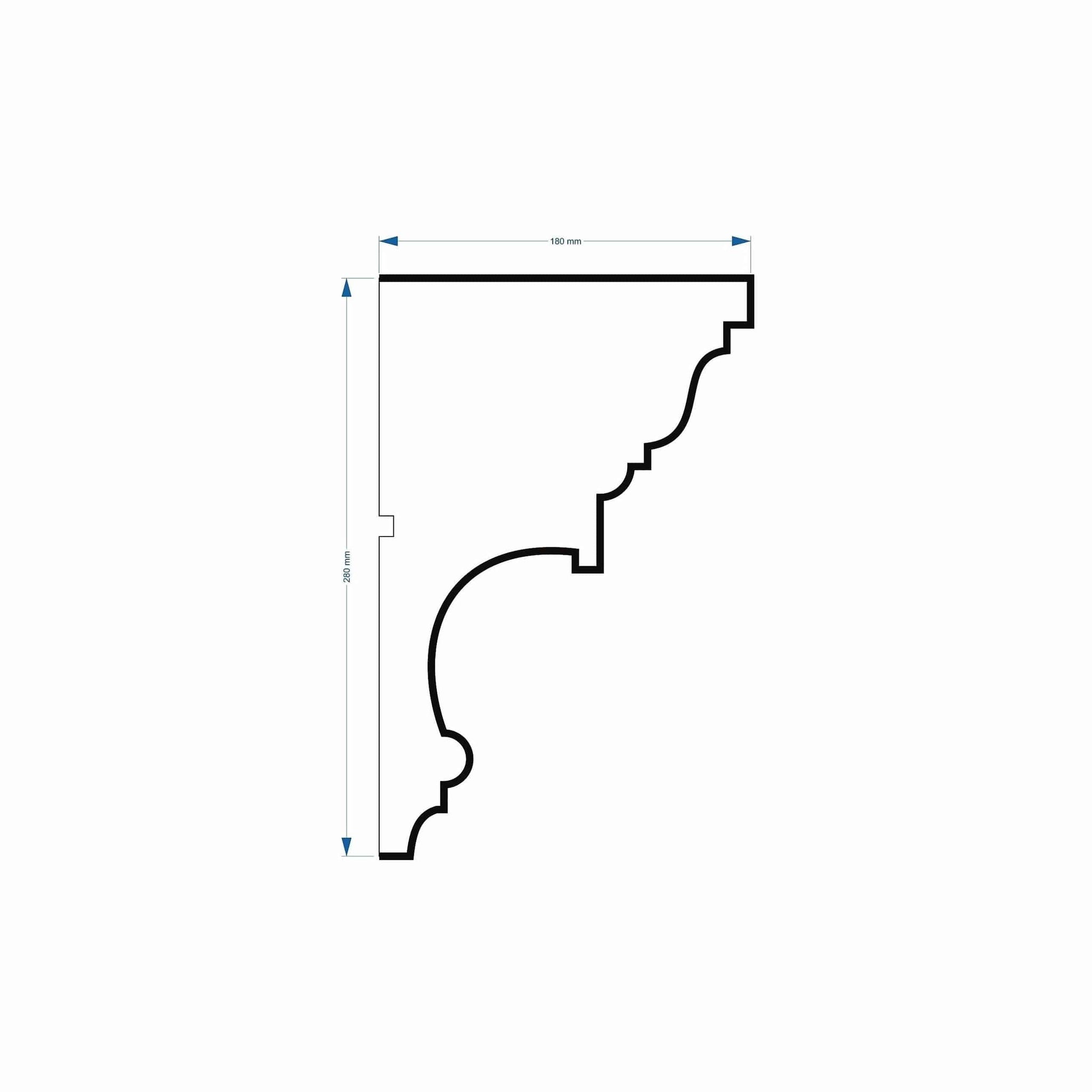 Crown Cornice Plaster Coated EPS - G-214 180mm x 280mm