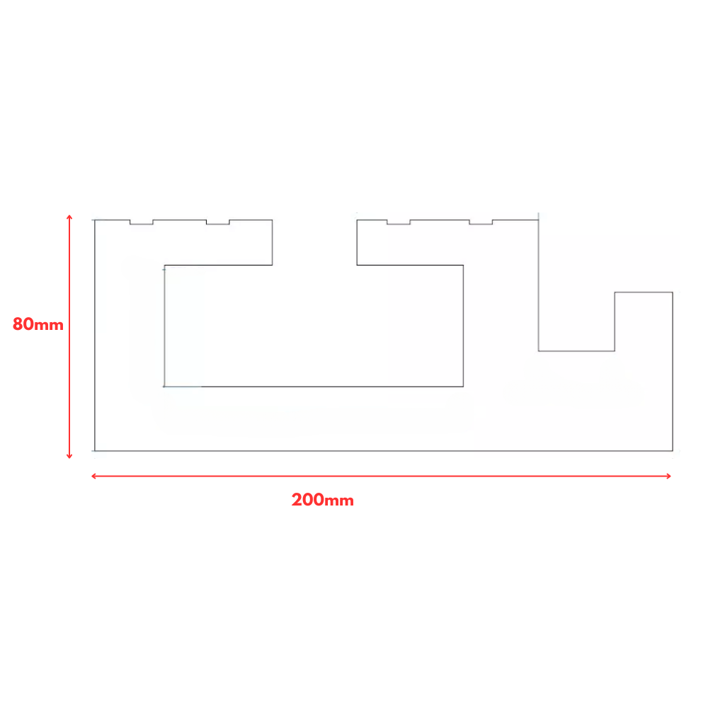 Plaster-Coated LED Downlighting Coving GU10HA 200mm x 80mm | Premium Downlight Cornice