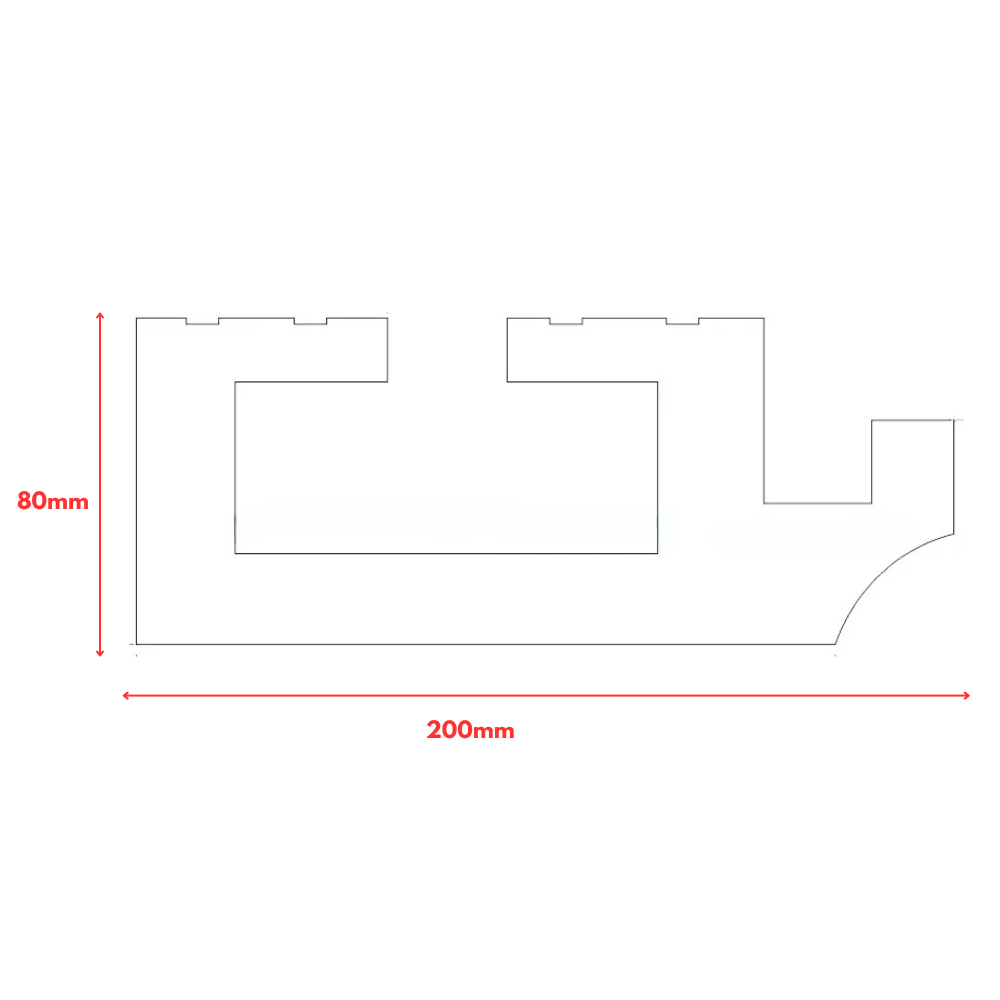 Plaster-Coated LED Downlighting Coving GU10HB 200mm x 80mm | Premium Downlight Cornice