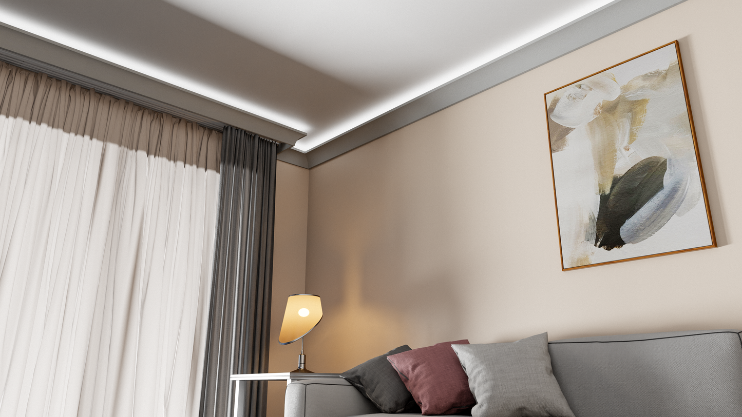 Plaster-Coated LED Uplighting Coving SH11 100mm x 100mm | Premium Uplight Cornice