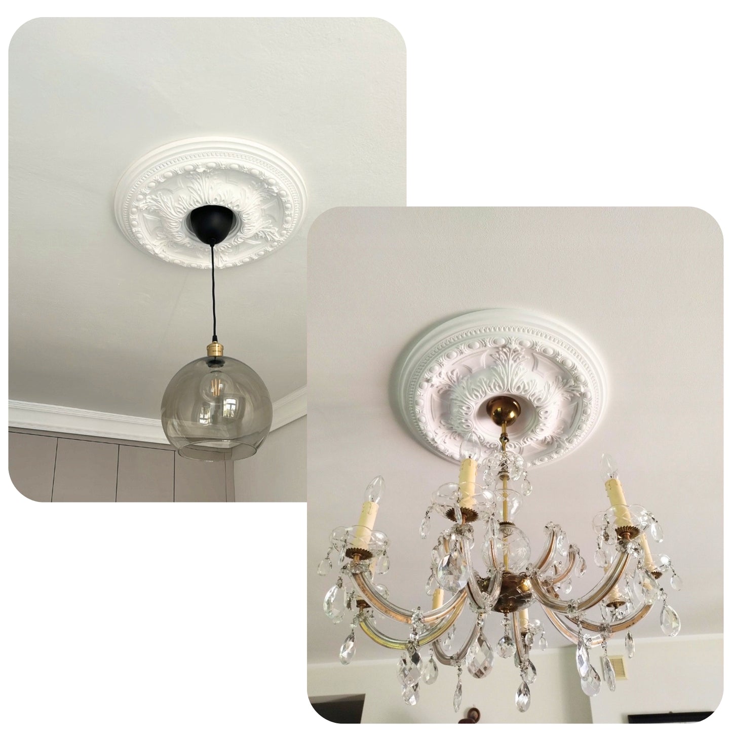 K21 Floral Ceiling Rose 59cm | Large Decorative Ceiling Centrepiece for Chandeliers