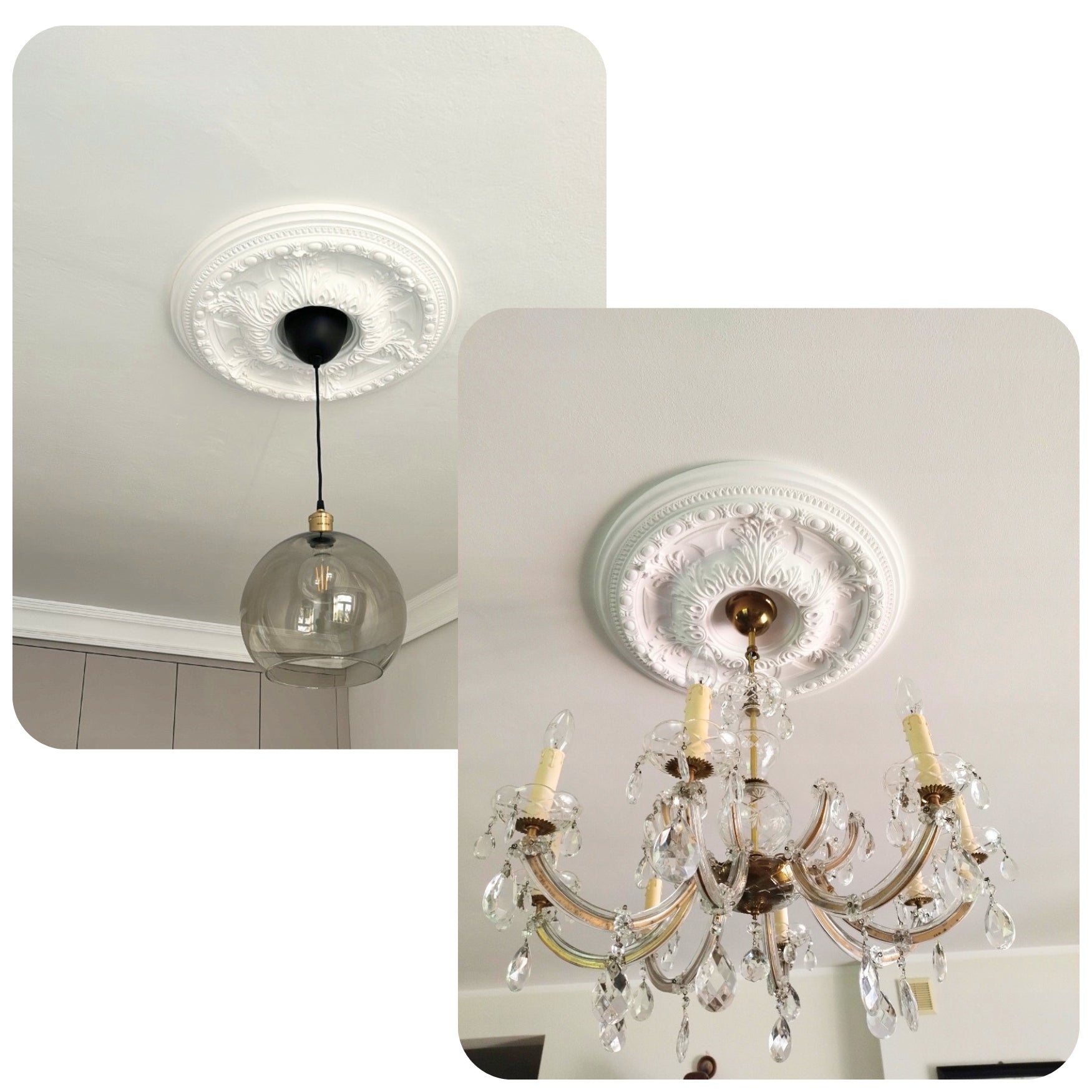 K21 Floral Ceiling Rose 59cm | Large Decorative Ceiling Centrepiece for Chandeliers