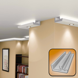 Plaster-Coated LED Downlighting Coving LU4HB 130mm x 60mm | Premium Downlight Cornice