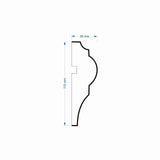 Window Frame Cornice Plaster Coated EPS O-11 35mm x 115mm