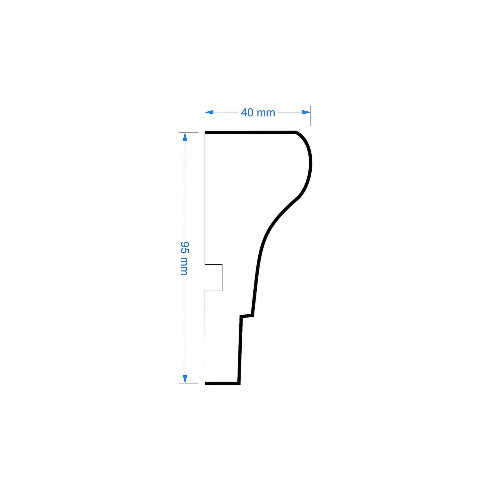 Window Frame Cornice Plaster Coated EPS O-15 40mm x 95mm