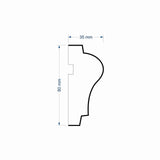 Window Frame Cornice Plaster Coated EPS O-17 35mm x 80mm