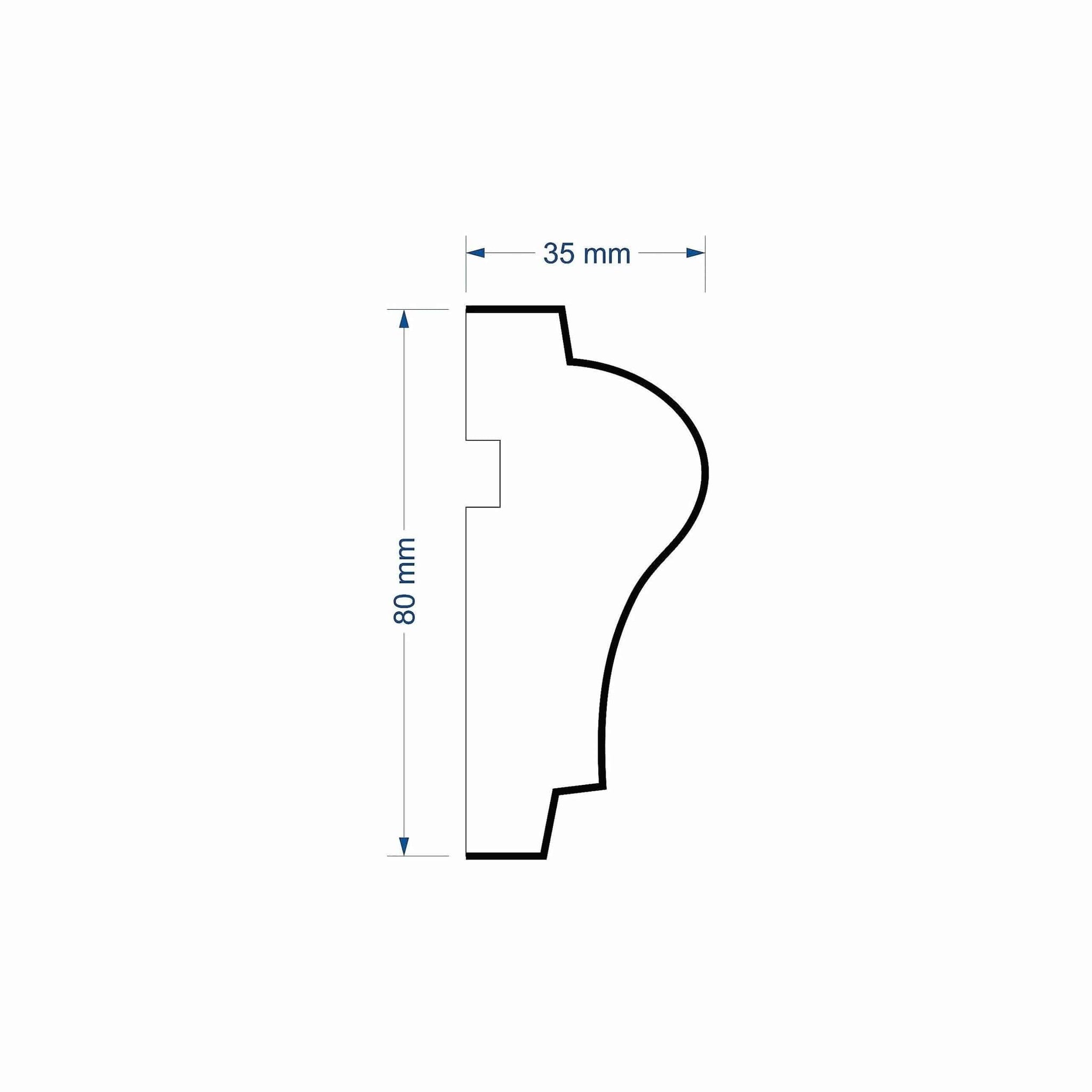Window Frame Cornice Plaster Coated EPS O-17 35mm x 80mm
