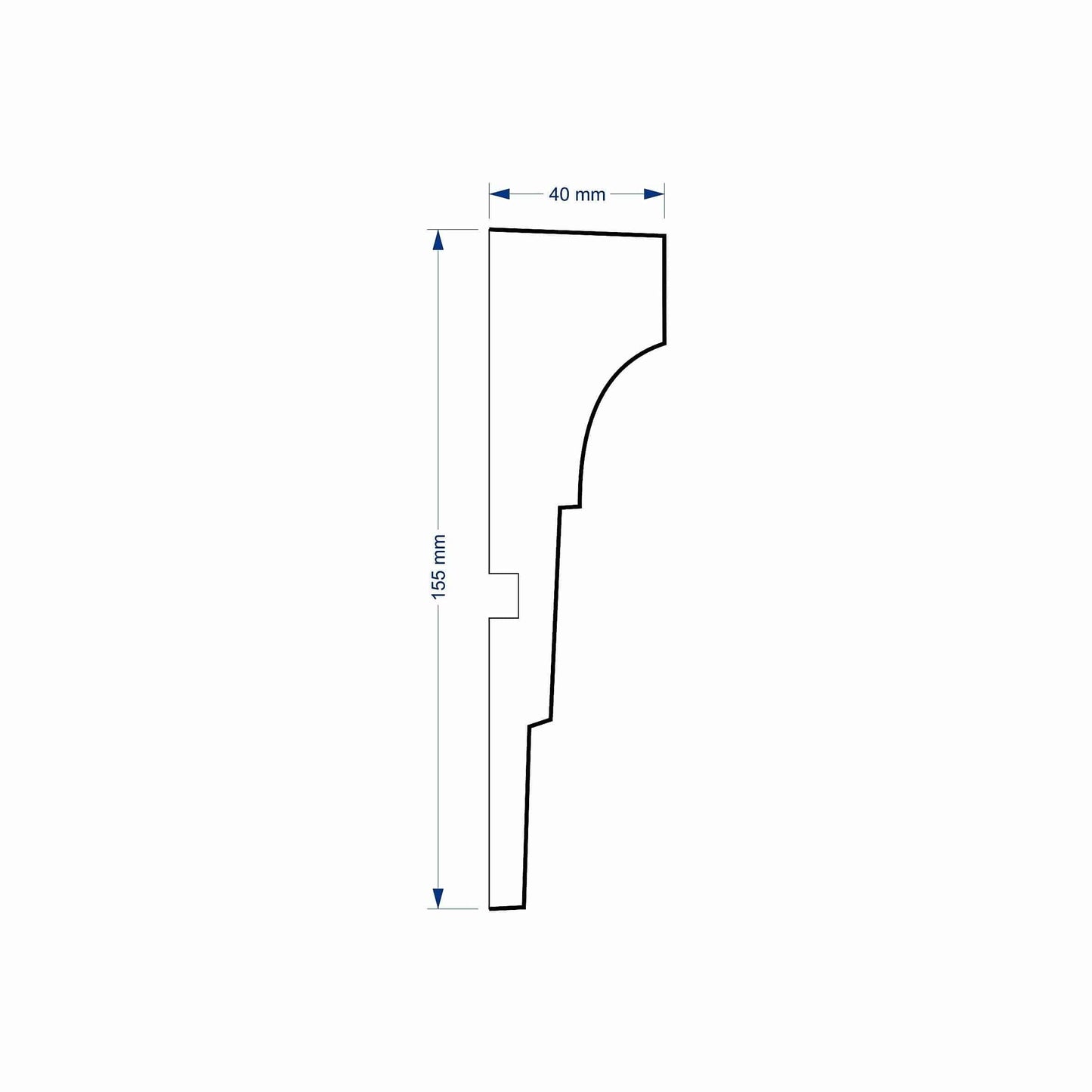 Window Frame Cornice Plaster Coated EPS O-202 40mm x 155mm