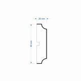 Window Frame Cornice Plaster Coated EPS O-21 20mm x 80mm