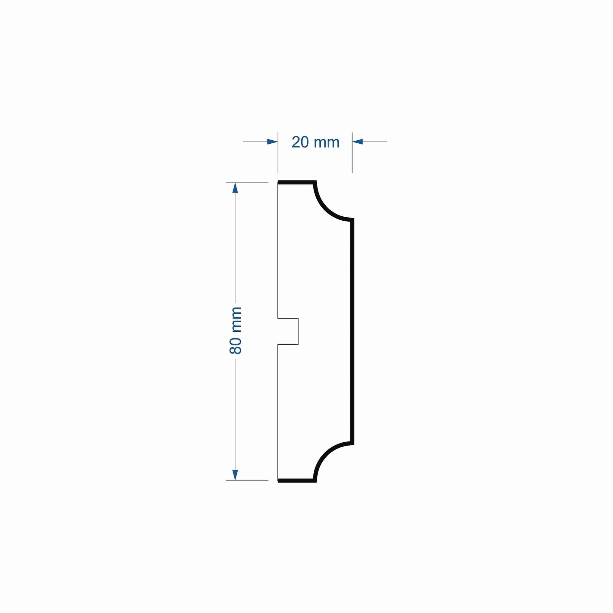 Window Frame Cornice Plaster Coated EPS O-21 20mm x 80mm