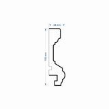 Window LED Frame Cornice Plaster Coated EPS O-28LED 28mm x 100mm