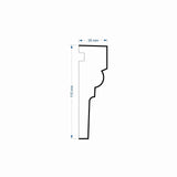 Window Frame Cornice Plaster Coated EPS O-31 35mm x 90mm