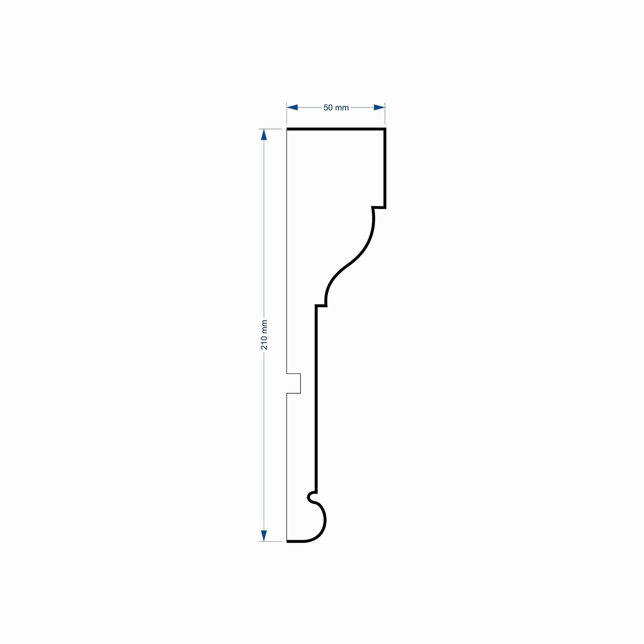 Window Frame Cornice Plaster Coated EPS O-307  50mm x 210mm