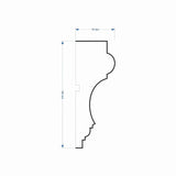 Window Frame Cornice Plaster Coated EPS O-312 70mm x 190mm