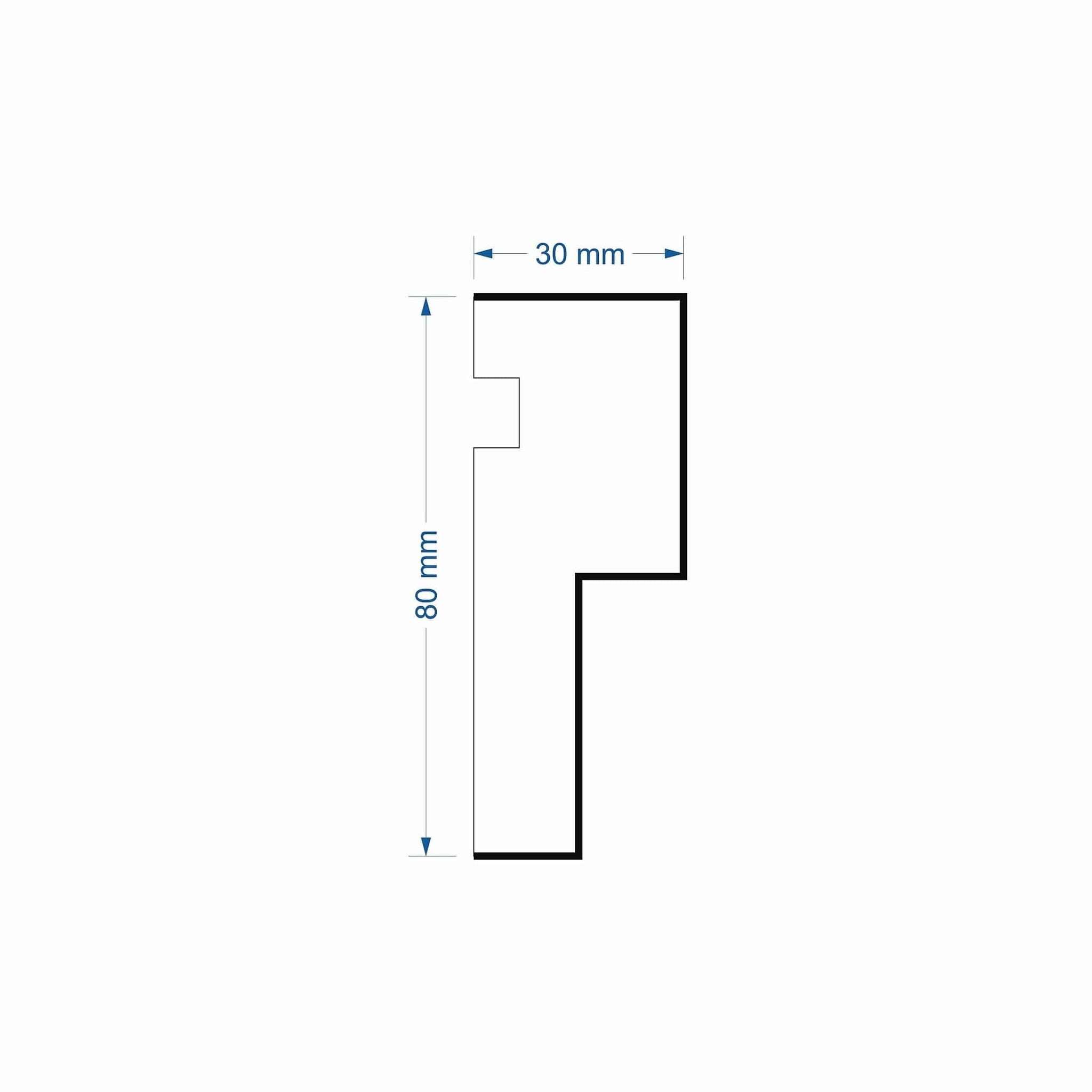 Window Frame Cornice Plaster Coated EPS O-32 30mm x 80mm