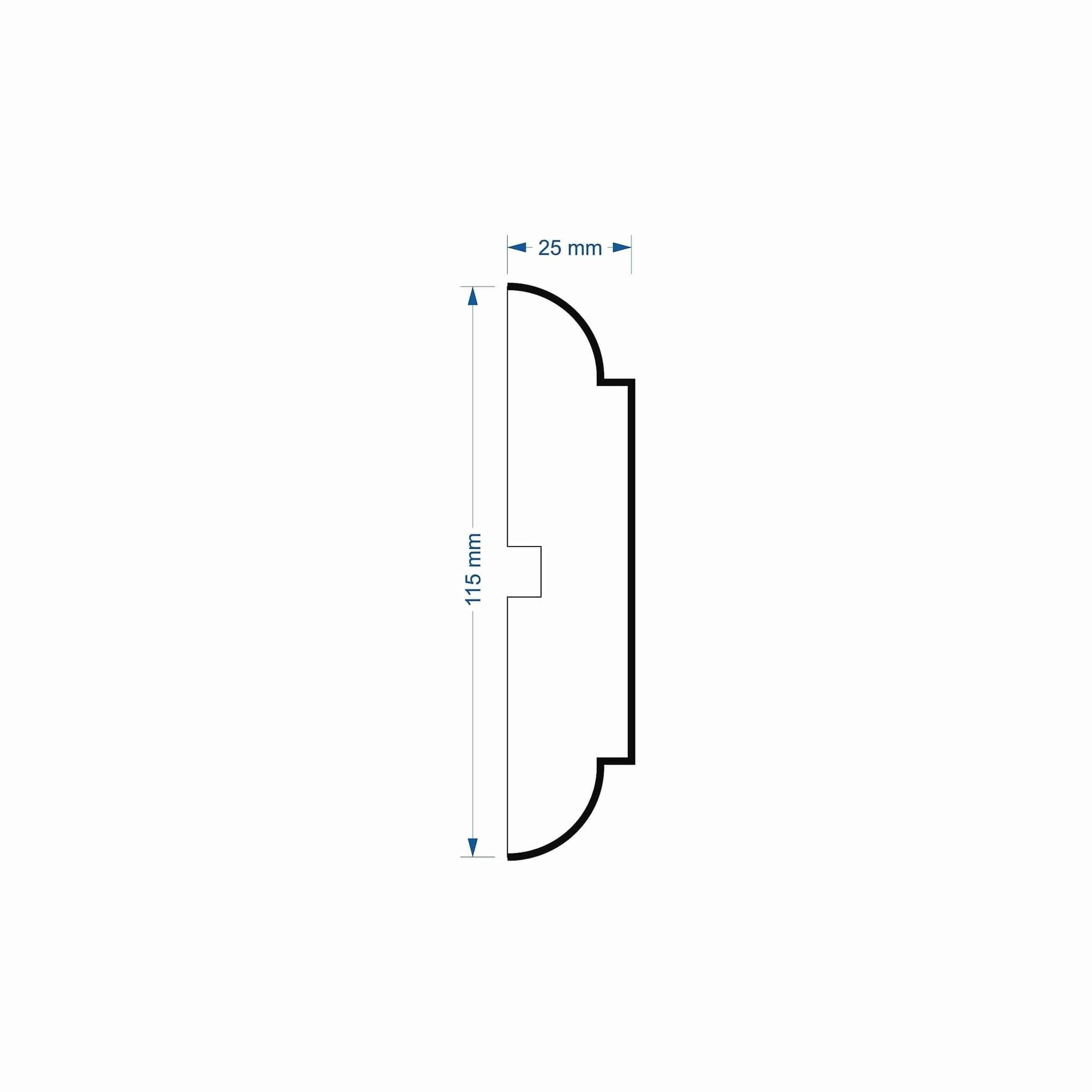 Window Frame Cornice Plaster Coated EPS O-33 25mm x 115mm