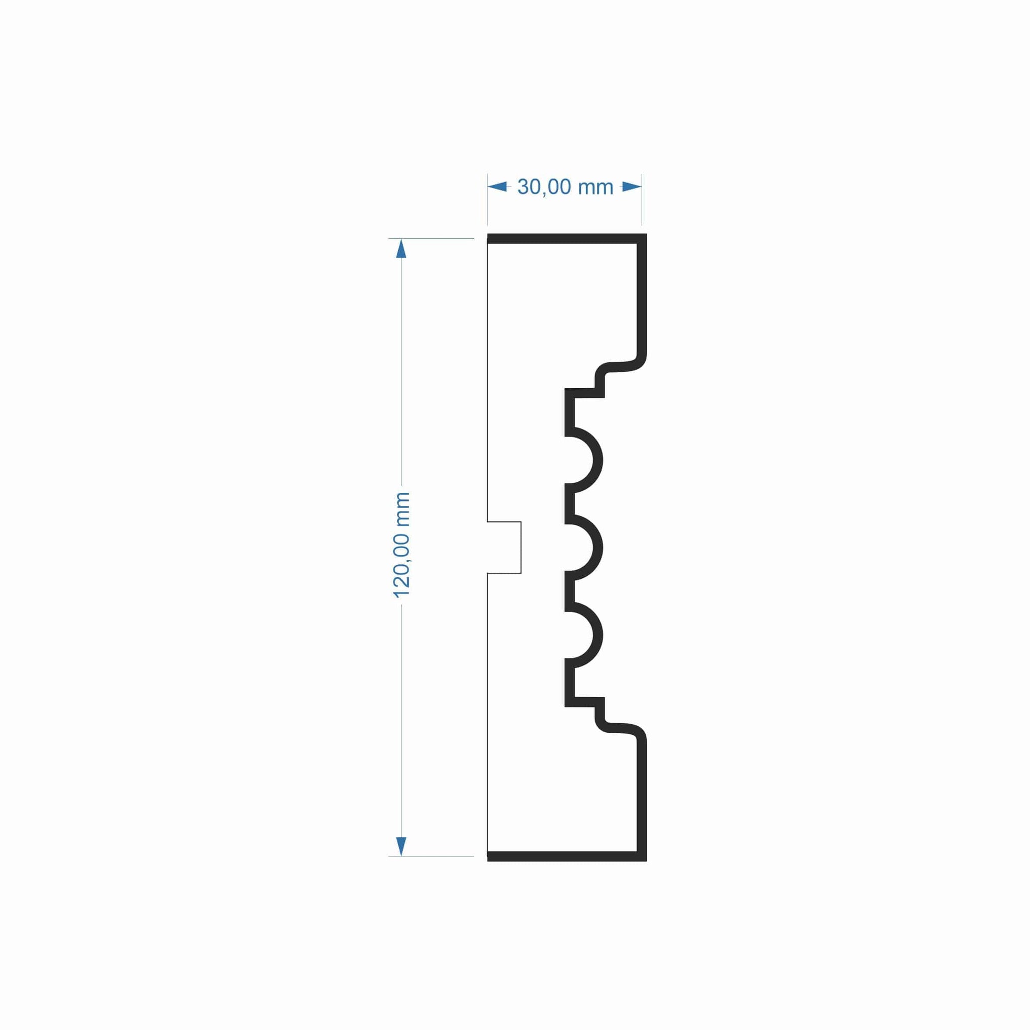 Window Frame Cornice Plaster Coated EPS O-29 30mm x 120mm