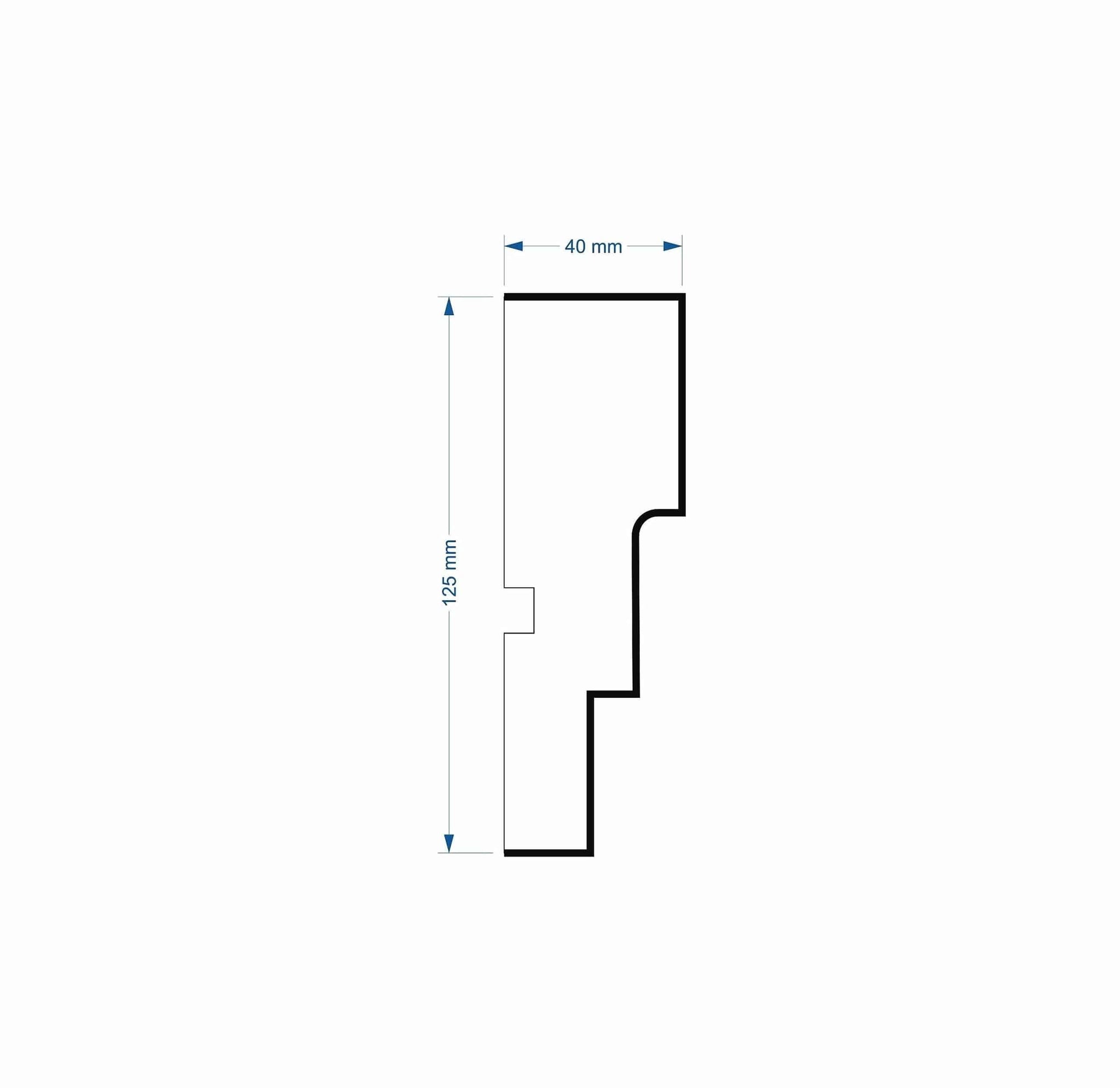 Window Frame Cornice Plaster Coated EPS O-107 40mm x 125mm