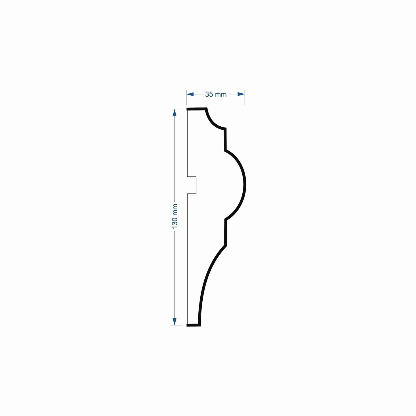 Window Frame Cornice Plaster Coated EPS O-109 35mm x 130mm