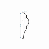Window Frame Cornice Plaster Coated EPS O-109 35mm x 130mm