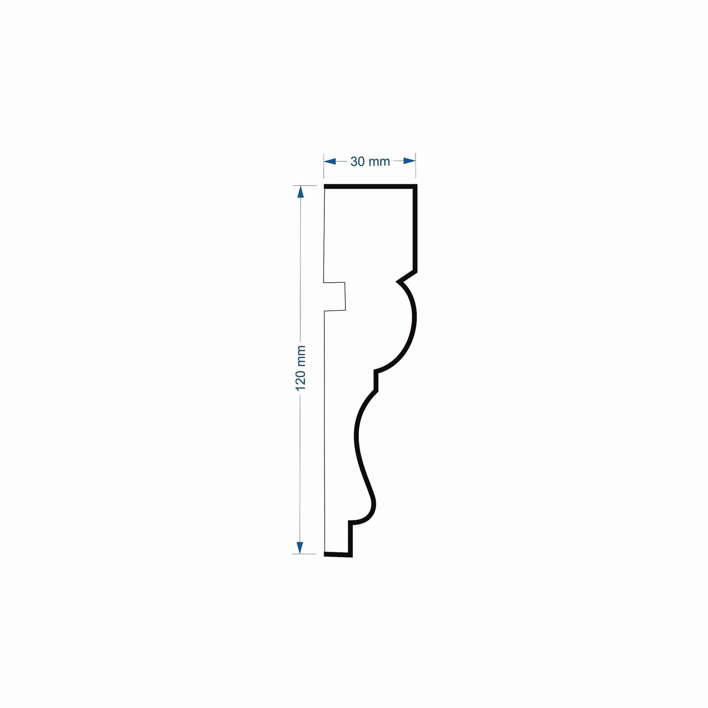 Window Frame Cornice Plaster Coated EPS O-110 30mm x 120mm