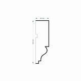 Window Frame Cornice Plaster Coated EPS O-111 40mm x 130mm