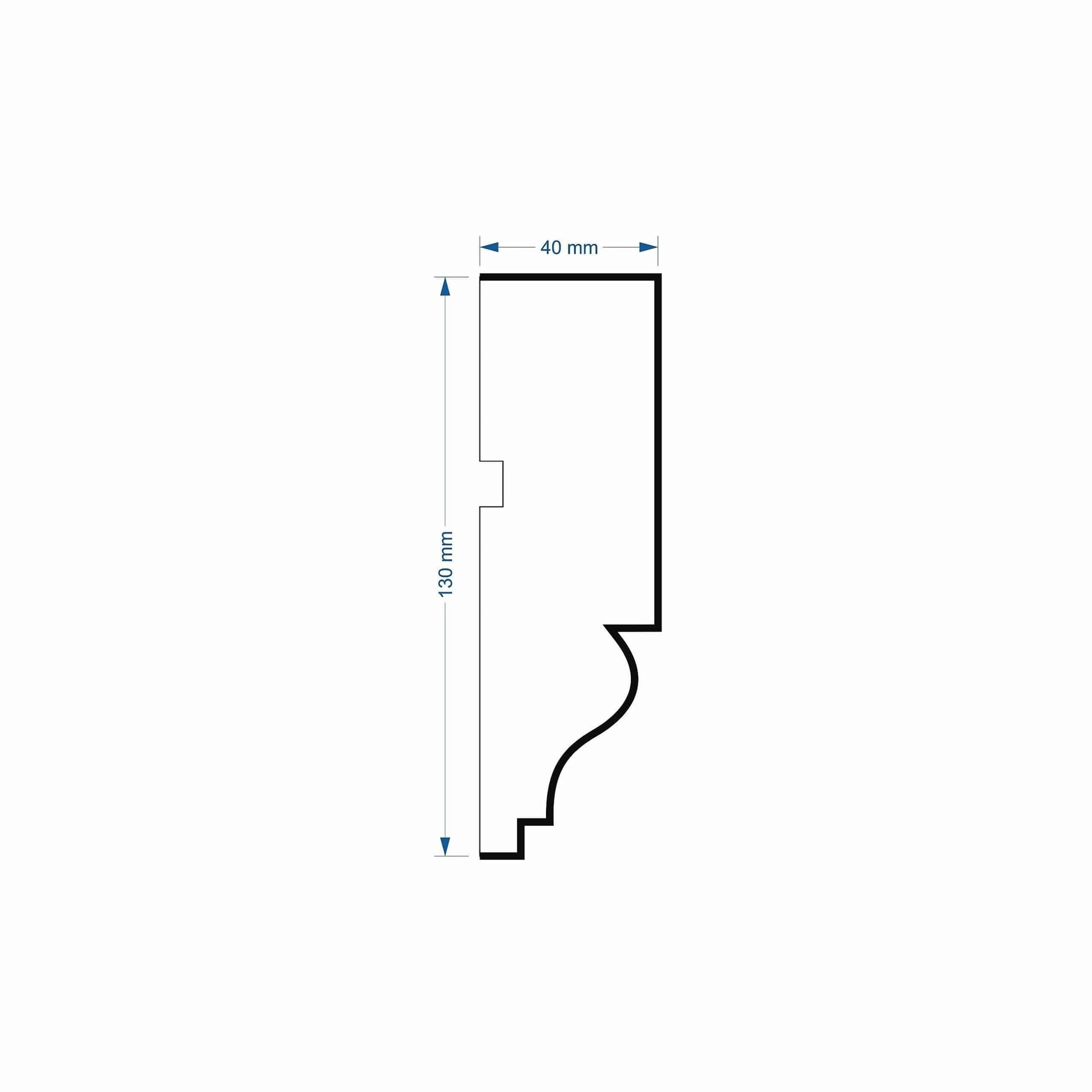 Window Frame Cornice Plaster Coated EPS O-111 40mm x 130mm