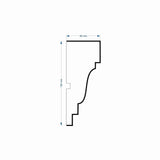 Windowsill Cornice Plaster Coated EPS - P-200 60mm x 150mm