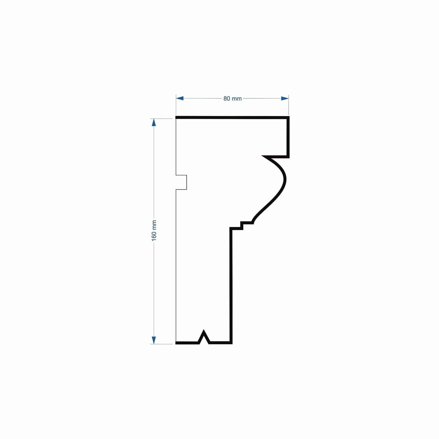 Windowsill Cornice Plaster Coated EPS - P-202 80mm x 160mm