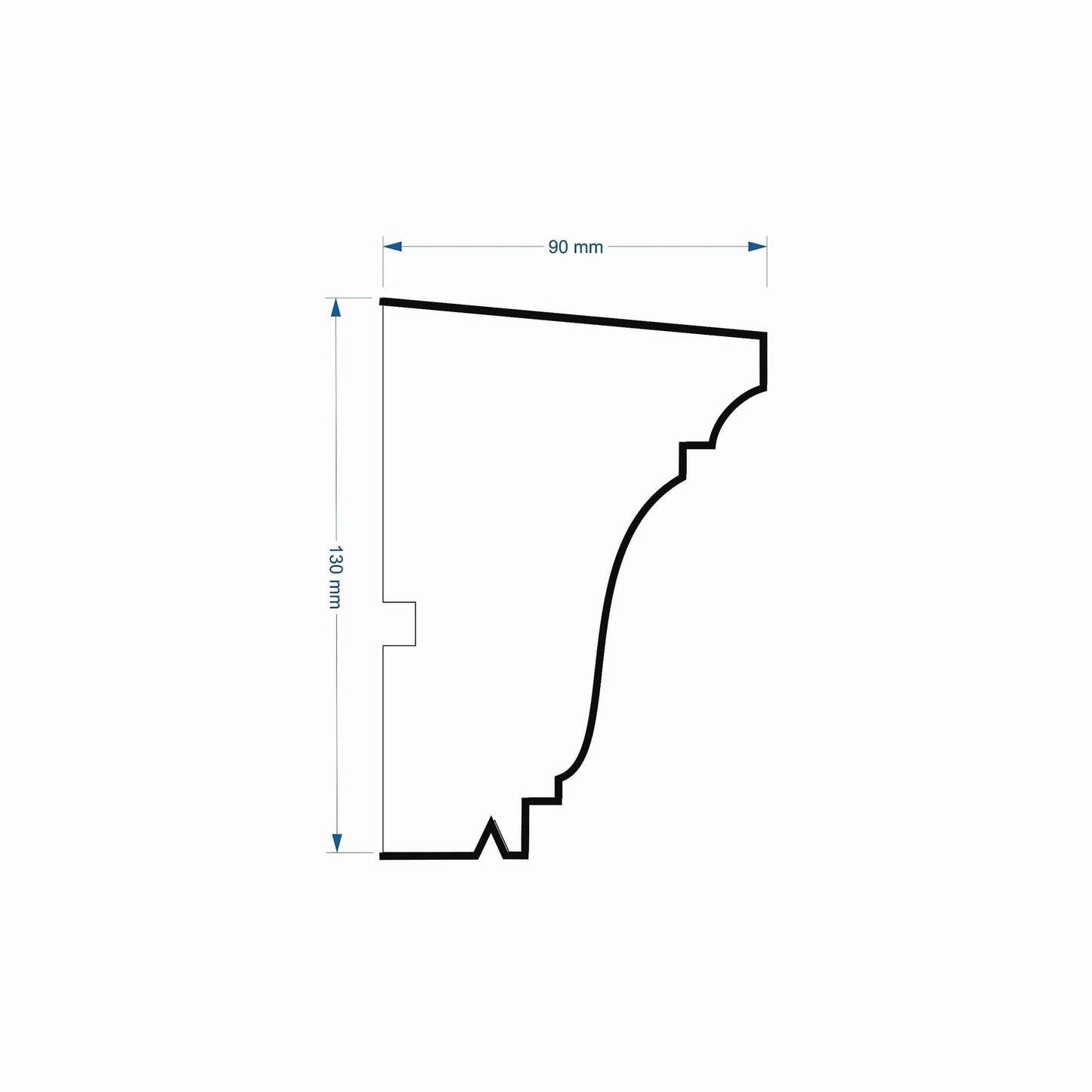 Windowsill Cornice Plaster Coated EPS - P-204 90mm x 130mm