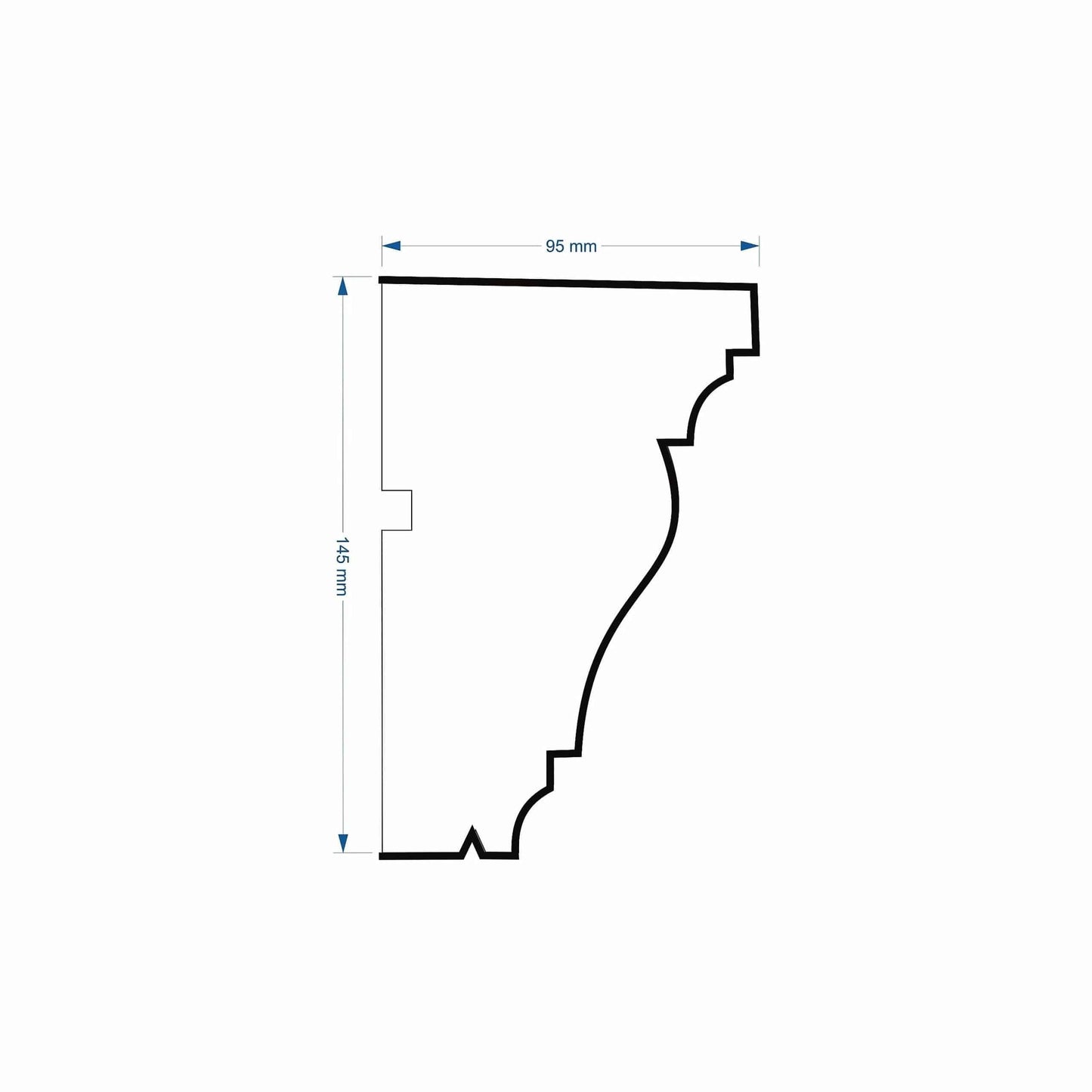 Windowsill Cornice Plaster Coated EPS - P-205 95mm x 145mm